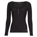 T-shirt Guess LS KARLEE JEWEL BTN HENLEY Tee-shirts sur Grenoble : T-shirt Guess LS KARLEE JEWEL BTN HENLEY
