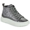 Baskets montantes enfant Geox J LAQUINNY GIRL Argent&eacute;