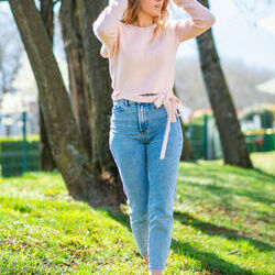 Pull C&eacute;leste ANNA Rose