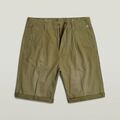 Shorts/Bermuda sur Grenoble : Short G-Star Raw D24544 C962 PLEATED CHINO-B212 SMKE OLIVE