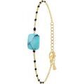Bracelets Sc Boh&egrave;me B4275-DORE-TURQUOISE Bleu