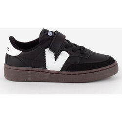 Baskets basses enfant Victoria BASKET OSLO EFFET CUIR CONTRASTE &Eacute;LASTIQUE 1256100 Noir