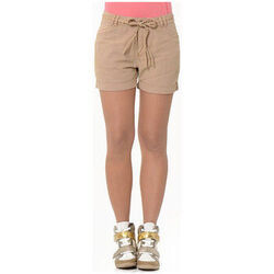 Pantalon Kaporal SHORT Ceinture tress&eacute; Femme JADO CAMEL Beige