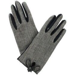 Gants Isotoner Gants en nylon/lycra avec des lani&egrave;res en cuir ref Gris