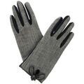 Gants Isotoner Gants en nylon/lycra avec des lani&egrave;res en cuir ref Gris
