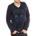 Gilet Japan Rags Pull Homme Col V Breg Indigo Grenoble