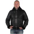 Blouson Schott Bombardier en mouton retourn&eacute; Ref 25766 Noir Noir Grenoble