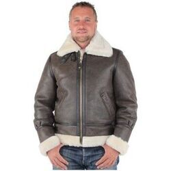 Blouson Schott Bombardier en mouton retourn&eacute; Ref 25766 Marron Marron