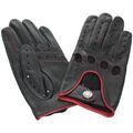 Gants sur Grenoble : Gants Glove Story Gants de conduite en cuir agneau ref 23665 noir et rouge