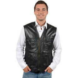 Gilet Pallas Cuir Gilet en cuir agneau ref 23688 noir
