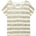 Pull sur Grenoble : Polo Le Temps des Cerises T-Shirt Femme Raffia Rayures Dor&eacute; Multicolore