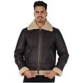 Blouson Schott Bombardier en mouton retourn&eacute; ref_jaj25766 Marron
