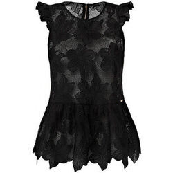 Polo Guess Top Dentelle Femme Noemi Noir SDS W73H78