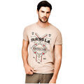 Polo Guess T Shirt Homme Ornate Badge Beige (rft)
