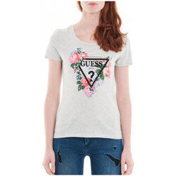 Polo Guess T-Shirt Femme W82I06 Roses Gris
