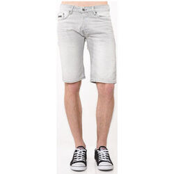 Short Kaporal Bermuda en Denim Homme Acier Argent&eacute;