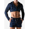 Veste Code 22 Veste sport courte &agrave; capuche Urban Camo marine Code22 Bleu