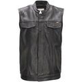 Gilet Daytona Gilet en cuir sans manches Hot Road ref 48755 Noir