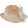 Chapeau Chapeau-Tendance Chapeau cloche de c&eacute;r&eacute;monie dentelle Beige