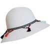 Chapeau Chapeau-Tendance Mini capeline &agrave; pompons Blanc