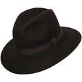 Chapeau Chapeau-Tendance Chapeau f&eacute;dora 100% laine IDRO T55 Marron