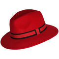 Chapeau Chapeau-Tendance Chapeau f&eacute;dora 100% laine MAJEUR T55 Rouge