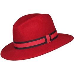 Chapeau Chapeau-Tendance Chapeau f&eacute;dora 100% laine MAJEUR T56 Rouge