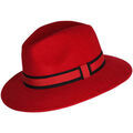 Chapeau Chapeau-Tendance Chapeau f&eacute;dora 100% laine MAJEUR T58 Rouge