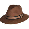 Chapeau Chapeau-Tendance Chapeau f&eacute;dora 100% laine MAJEUR T56 Marron