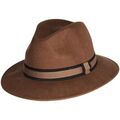Chapeau Chapeau-Tendance Chapeau f&eacute;dora 100% laine MAJEUR T60 Marron