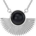 Collier Sc Crystal B2335-COLLIER-ARGENT-OBSIDIENNE Argent&eacute; Grenoble