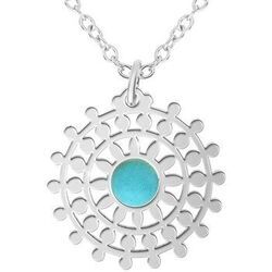 Collier Sc Crystal B2443-ARGENT-TURQUOISE Argent&eacute;