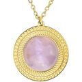 Collier Sc Boh&egrave;me B2447-DORE-QUARTZ-ROSE Dor&eacute;