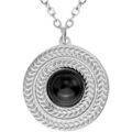 Collier Sc Crystal B2445-ARGENT-OBSIDIENNE Argent&eacute; Grenoble
