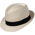 Chapeau Chapeau-Tendance Trilby panama v&eacute;ritable pliable T57 Blanc