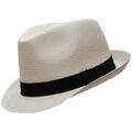 Chapeaux sur Grenoble : Chapeau Chapeau-Tendance Trilby panama v&eacute;ritable pliable T59 Blanc