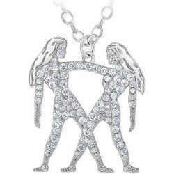 Collier Sc Crystal B2425-GEMEAUX Argent&eacute;