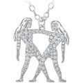 Collier Sc Crystal B2425-GEMEAUX Argent&eacute; Grenoble