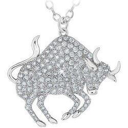 Collier Sc Crystal B2425-TAUREAU Argent&eacute;