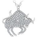 Collier Sc Crystal B2425-TAUREAU Argent&eacute;