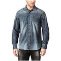 Chemise Guess Chemise Homme Clyde M84H12 Velour Effet Jean's Bleu (rft)