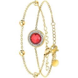 Bracelets Sc Boh&egrave;me B2125-ROUGE+B2371-DORE Dor&eacute;