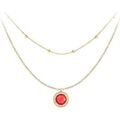 Collier Sc Boh&egrave;me B2126-ROUGE+B2370-DORE Dor&eacute;