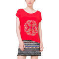 Polo Desigual T-Shirt femme Kukita Rojo Country Rouge