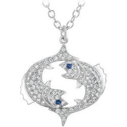 Collier Sc Crystal B2425-POISSON Argent&eacute;