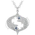 Collier Sc Crystal B2425-POISSON Argent&eacute; Grenoble