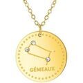 Collier Sc Crystal B2449-GEMEAUX Dor&eacute; Grenoble
