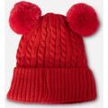 Chapeau Kebello Bonnet avec doublure en polaire et pompon F, Rouge