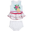 Robe Guess Ensemble B&eacute;b&eacute; Fille Dress/Pantie Blanc/Multicolore Multicolore