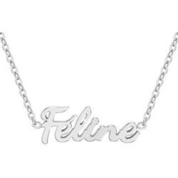 Collier Sc Crystal B2689-ARGENT-FELINE Argent&eacute;